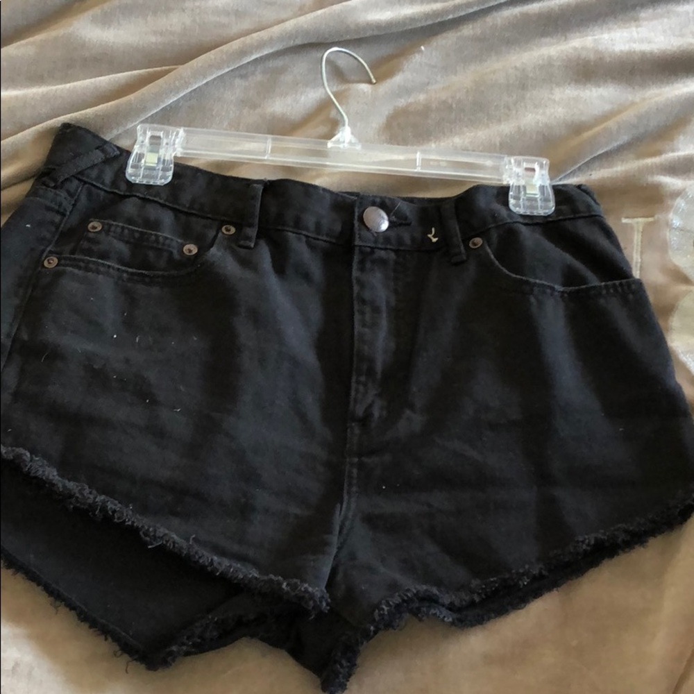 Black free people jean shorts